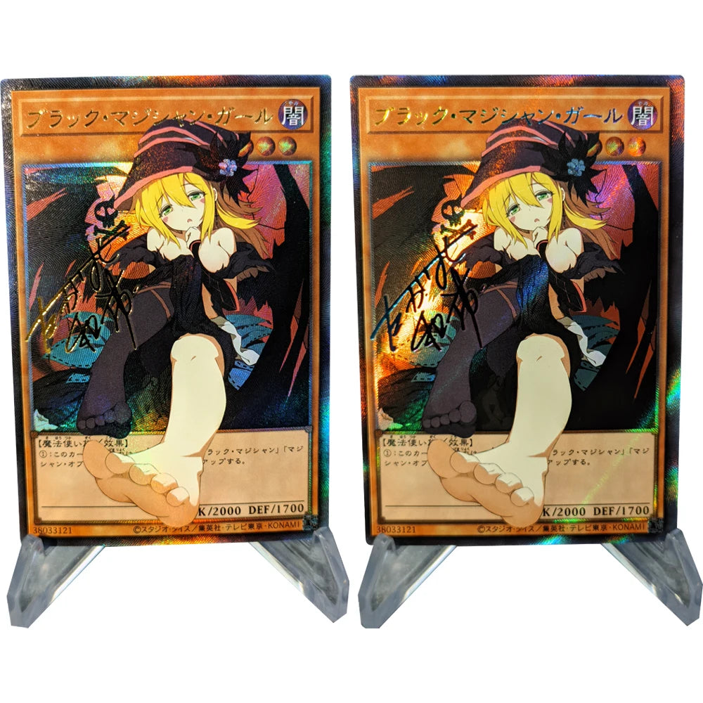 Yu Gi Oh! Black Magician Girl Game Card Collection Signature Card Refractive Color Flash Textured Bronzing UV Child Gift 59*86mm Yu Gi Oh! Black Magician Girl Game Card Collection Signature Card Refractive Color Flash Textured Bronzing UV Child Gift 59*86mm